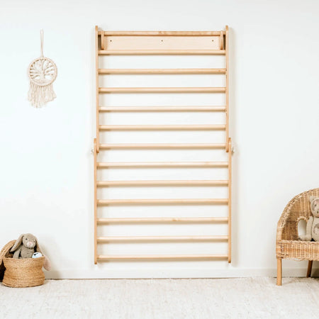 Pikler Dreieck & Sprossenwand 2-in-1 Kletterset mit Rampe